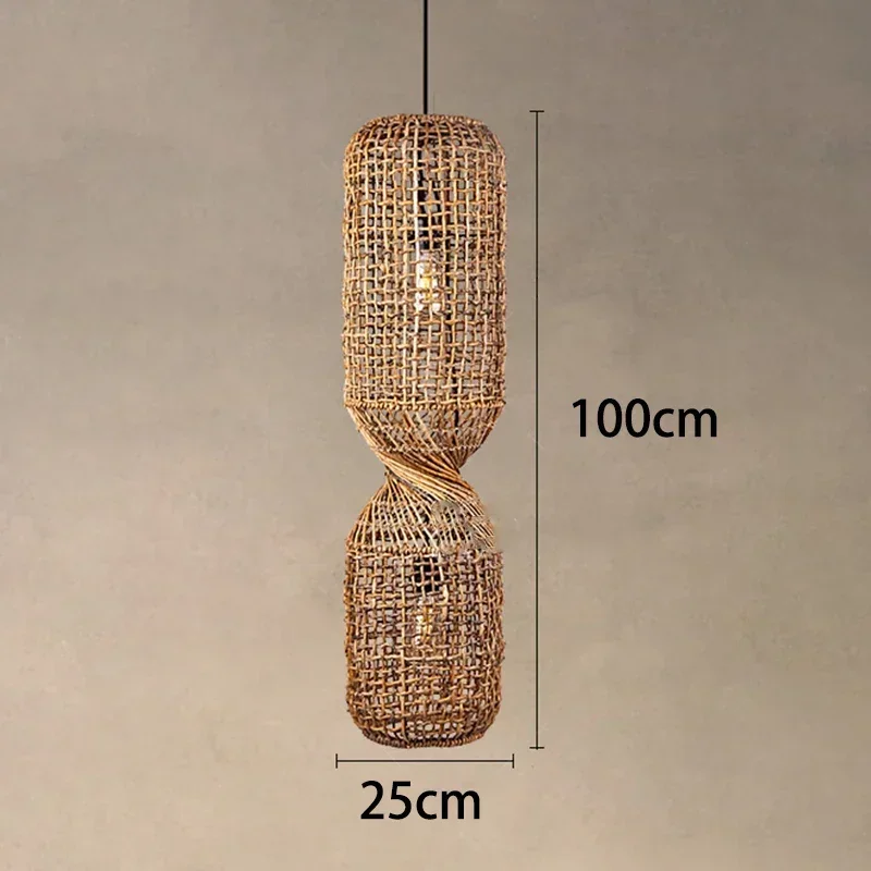 Japanse Wabi Sabi Retro Rotan Hanglamp Zen Tea Room Homestay Hotel Restaurant Bar Kroonluchter Home Decor Verlichting
