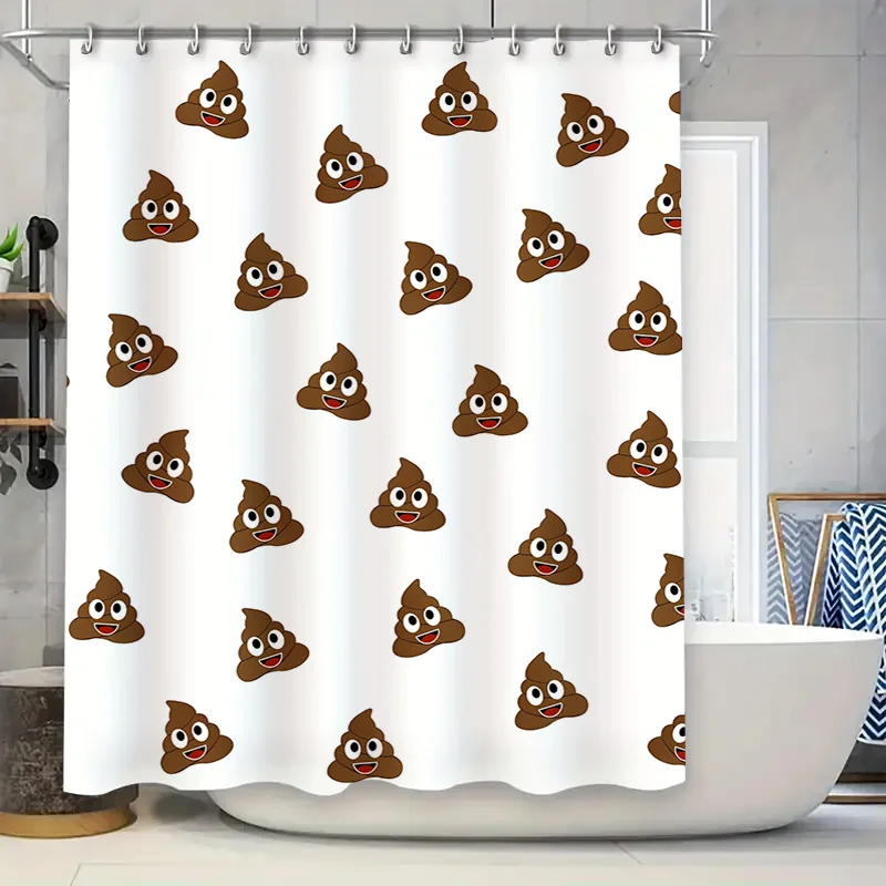 Украсьте свою ванную комнату с помощью наших забавных занавесок для душа на тему какашек. Особенности очаровательного мультяшного коричневого цвета.