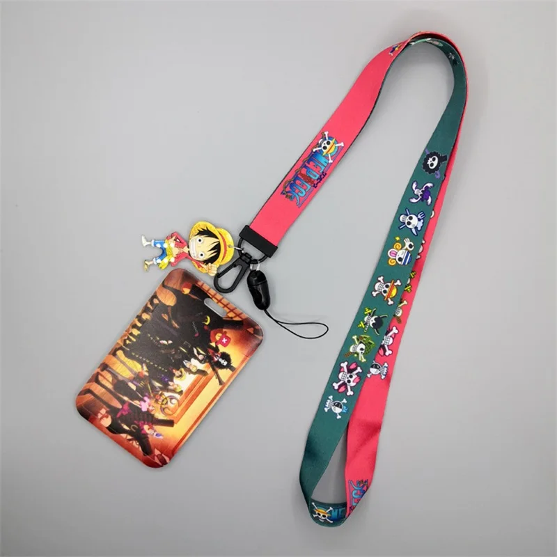 Anime Een Stuk Cartoon Kaarthouder Luffy Werkkaart Student Kaarthouder Lanyard Mobiele Telefoon Lanyard Mannen Vrouwen Kinderen cadeau