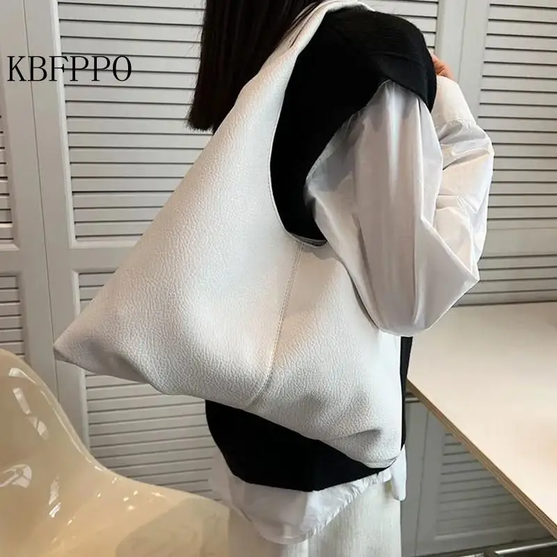 

PU Material Large-capacity Bag Women's Summer Soft Casual Fashion Business Shoulder Bag Tote Bag Solid Color Travel Shoulder Bag