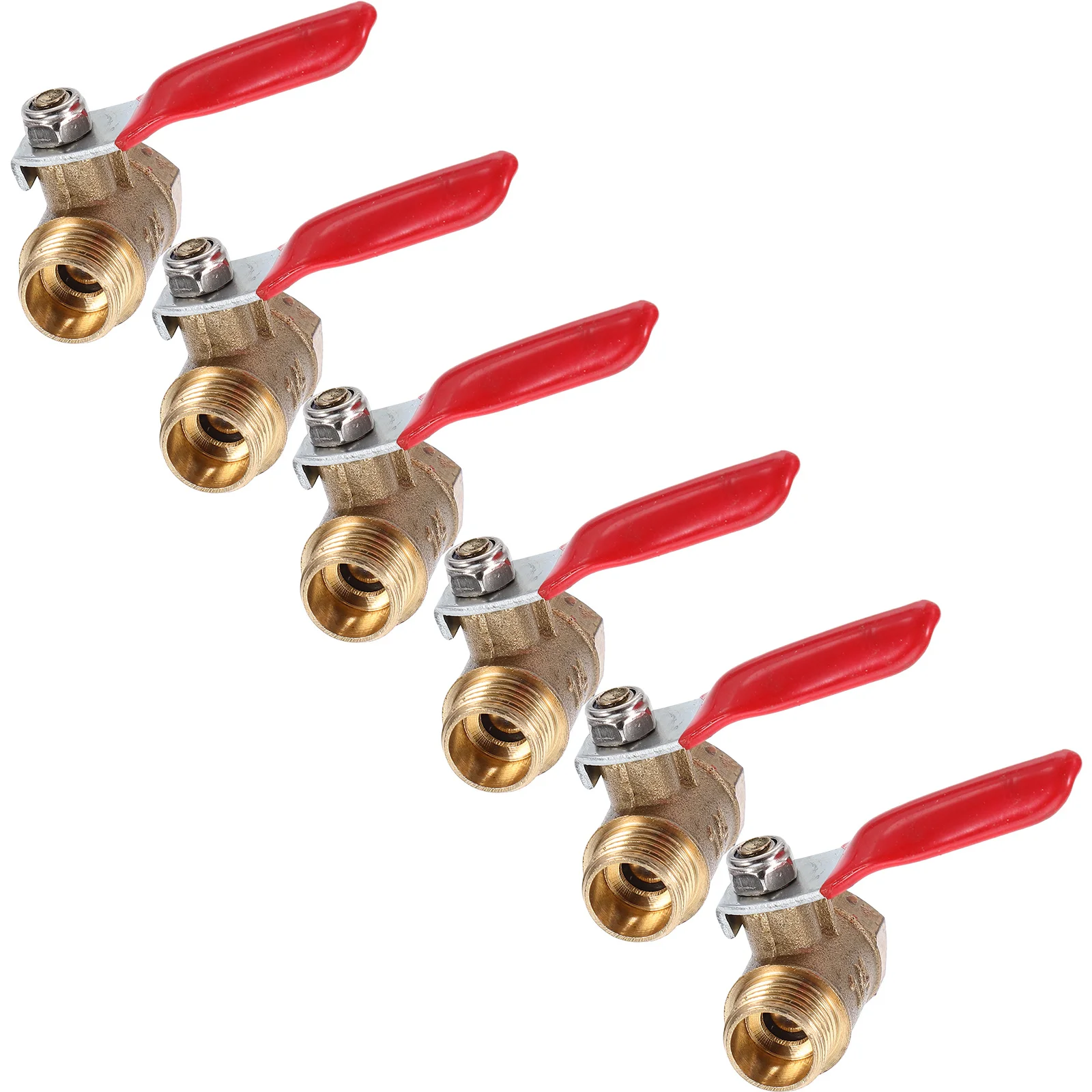 

6Pcs Mini Copper Ball Valve Npt Thread Shut Off Valve Garden Hose Pneumatic System Water Pipe Control Ball Valves