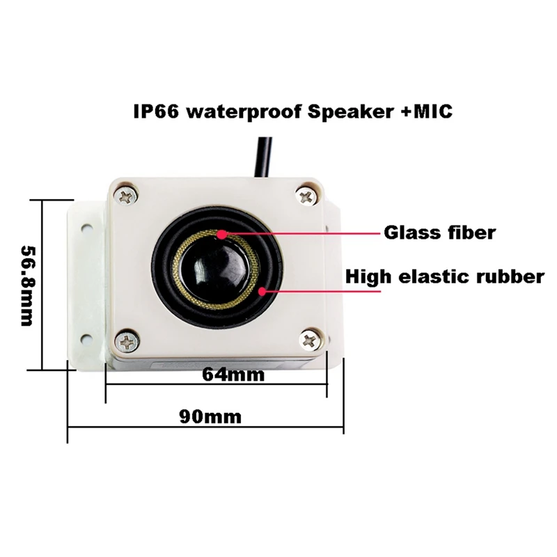 Waterdichte microfoonluidspreker in 1-apparaat voor beveiligingscamera buiten voor IP-camera Audio-opname Tweeweg interphone Duurzaam