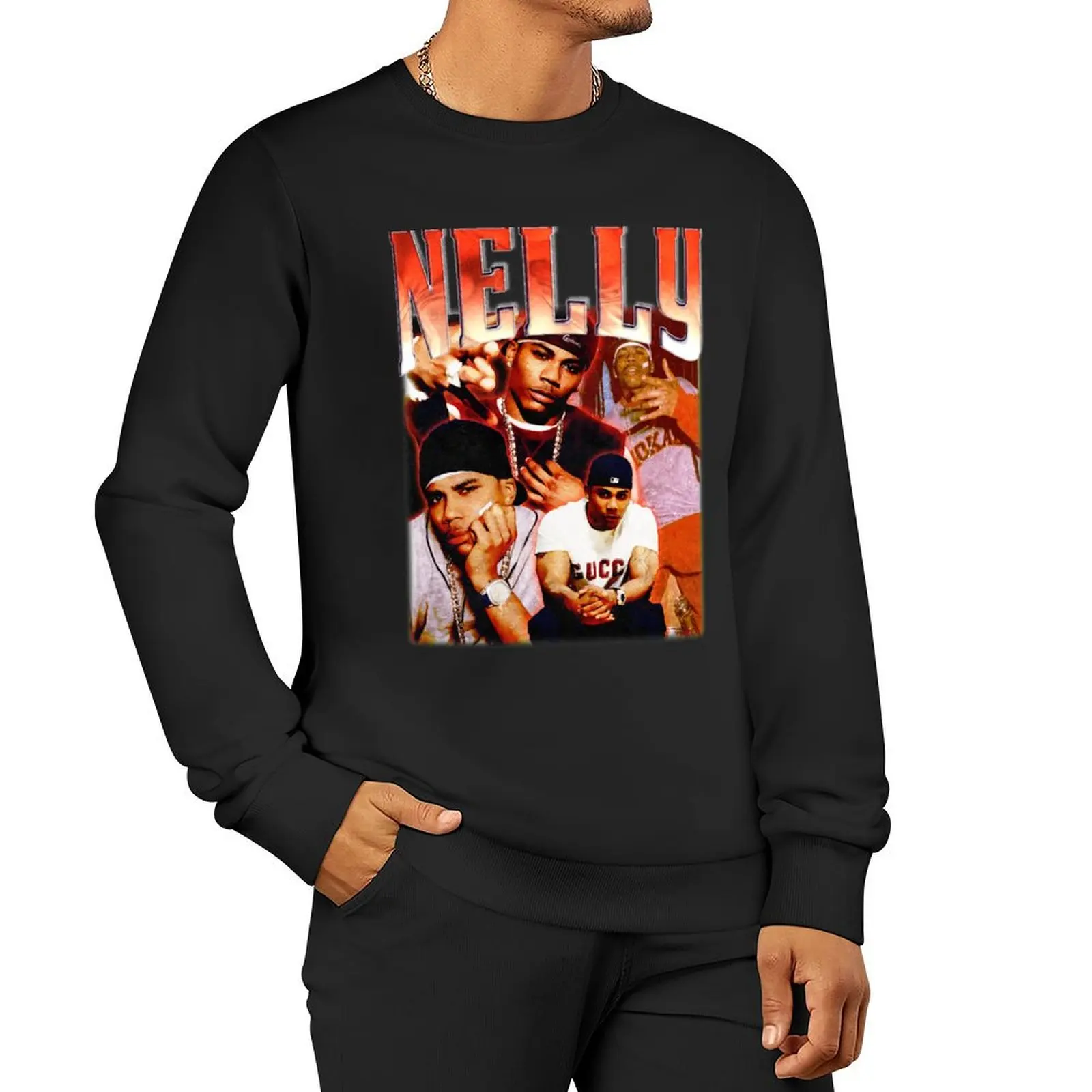 Nelly 90s Vintage Sweatshirt blouse graphic t shirts men men's clothing men's sweatshirts