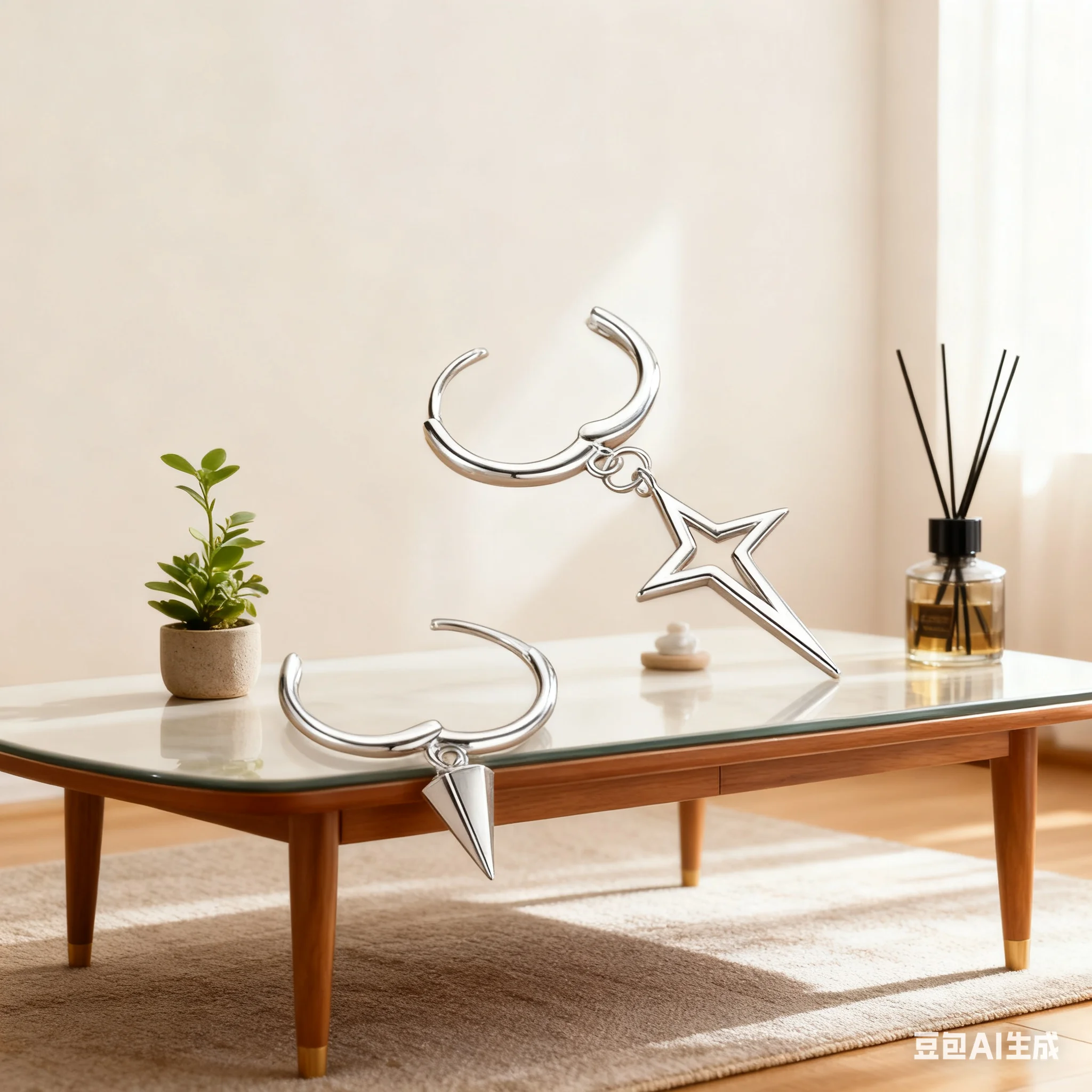 

Silver Earring Fashion Asymmetric Cross Cone Hoop Earrings For Women Mother's Day Jewelry