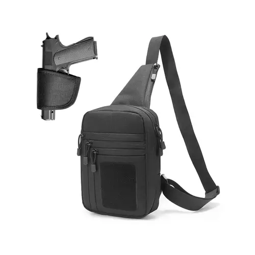 Imagen 1 del producto Bolso cruzado para pistola de transporte oculto para hombres, bolso bandolera Ccw, bolso táctico para hombro y pecho, bolsas de alcance para pistolas