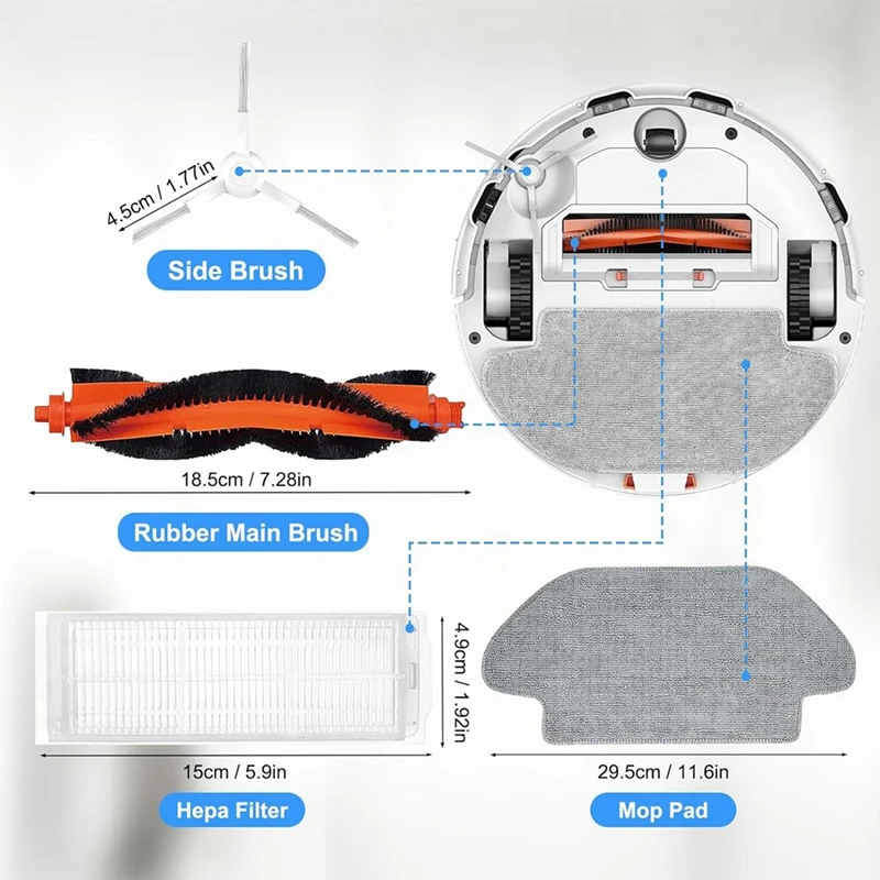 Pièces pour aspirateur Xiaomi Mi Robot, S12, Mop 2S, Mop Pro, Mop P, brosse principale, Pound Mop, Everths