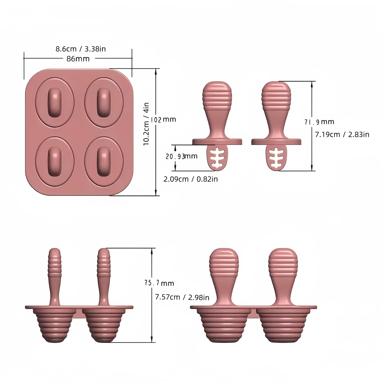 Silicone Popsicle Mold for Homemade Ice Cream & Breast Milk Storage, Reusable DIY Frozen Snack Making Tool