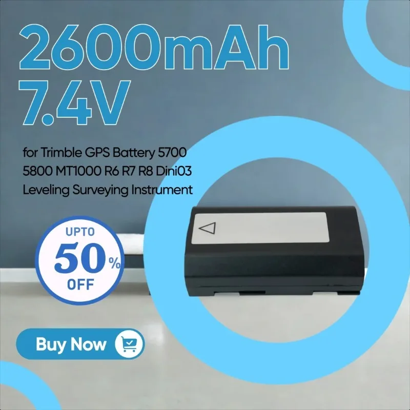 

2600mAh 7.4V 2PCS 1PCS 54344 Battery for Trimble GPS Battery 5700 5800 MT1000 R6 R7 R8 Dini03 Leveling Surveying Instrument