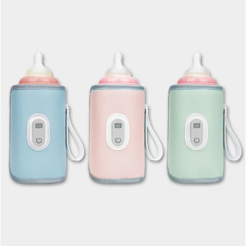 Portable Milk Bottle Warmer Case 5-gear Level Adjust Baby Feeding Bottle Insulation Sleeve Heating Bag Travel Essential