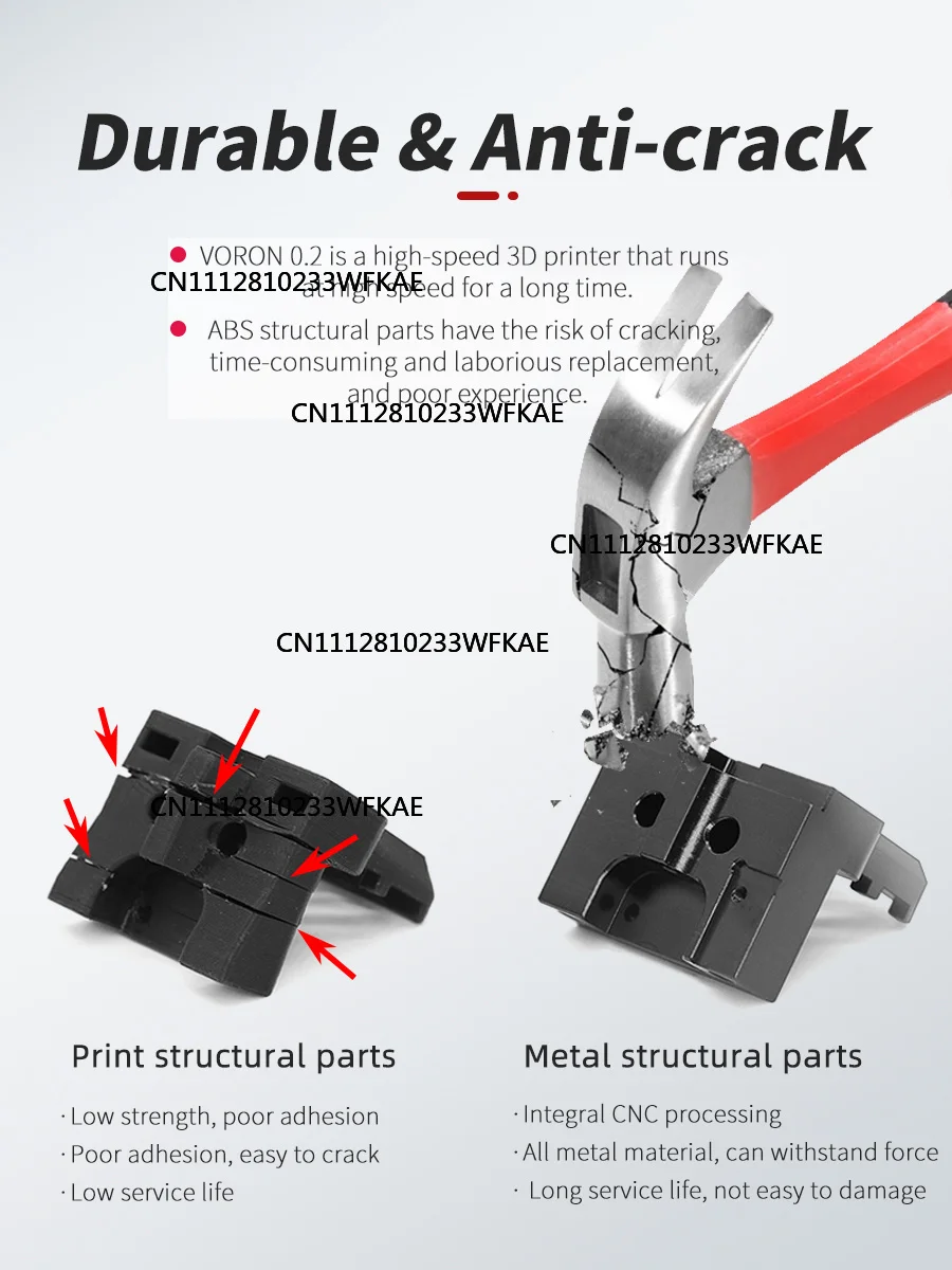 3D Printer V0.2 Mount Frame Kits CNC Machined Metal Printed Parts for Voron V0.2 Accessories Anodized Stable CNC Structure Parts