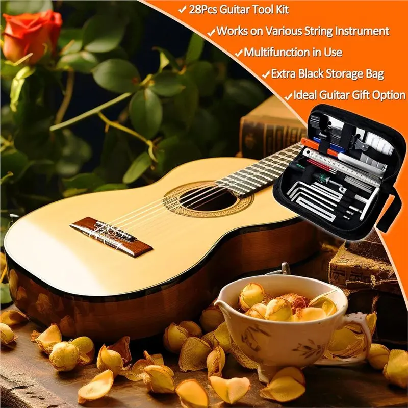 CGDS-Guitar Repair Kit Guitar Maintenance Kit With Carry Bag For Acoustic Electric Guitar