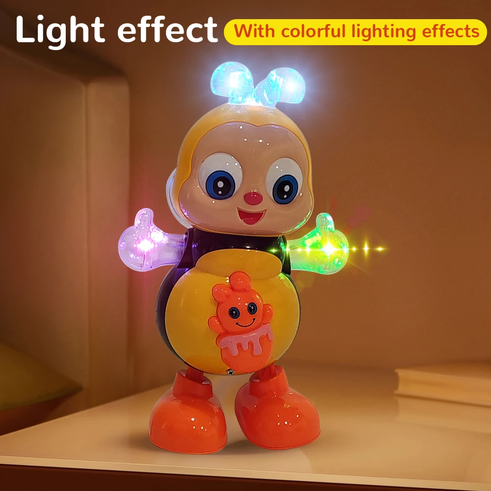 الأطفال الإلكترونية الحيوانات الأليفة لعبة الموسيقى الكرتون لعبة الصوتية الكهربائية ألعاب النحل مع الصوت فلاش الإضاءة الغناء الرقص للفتيات الفتيان الهدايا