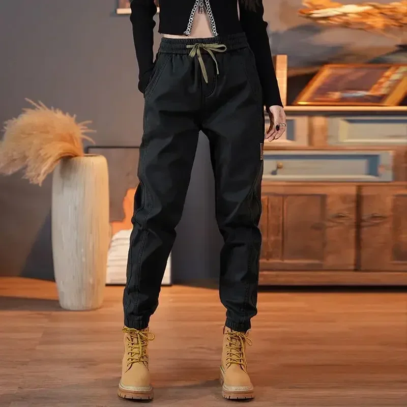 بنطلون رجل قطن فضفاض جديد في السراويل البضائع الطويلة الفاخرة فضفاضة للرجال الشارع أرخص النمط الكوري Y2k خمر Techwear غير رسمية