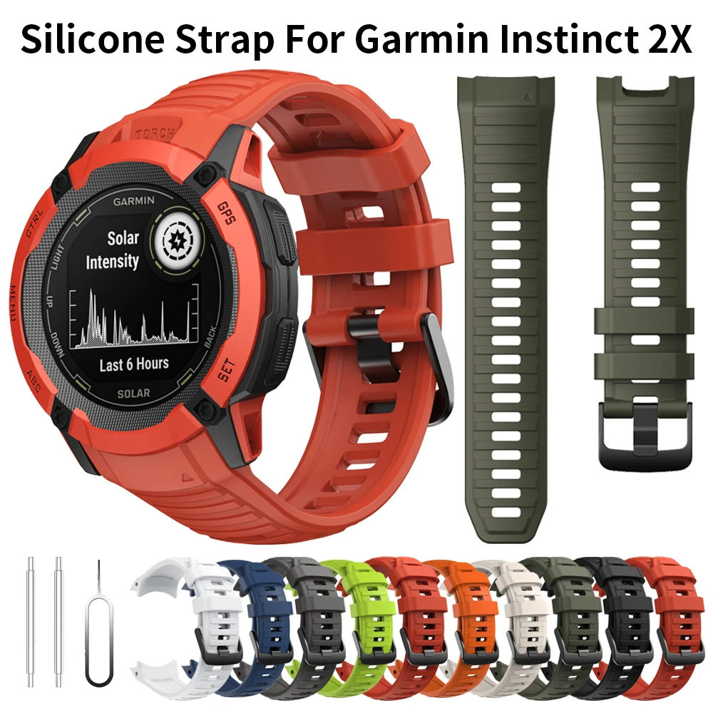 

Силиконовый ремешок без зазоров 26 мм для Garmin Instinct 2X Solar-Tactical Edition, сменный ремешок для часов, аксессуары