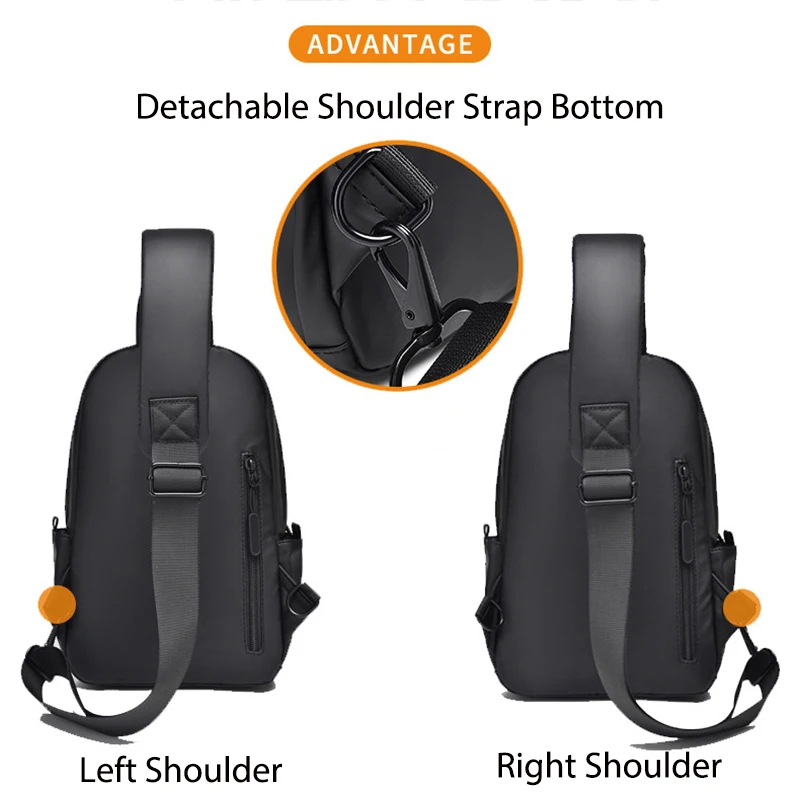 Breathable Crossbody Bags for Men Shoulder Bag Casual Male Sling Bag Boy's Handbags Polyester Waterproof Multi Pocket Chest Pack