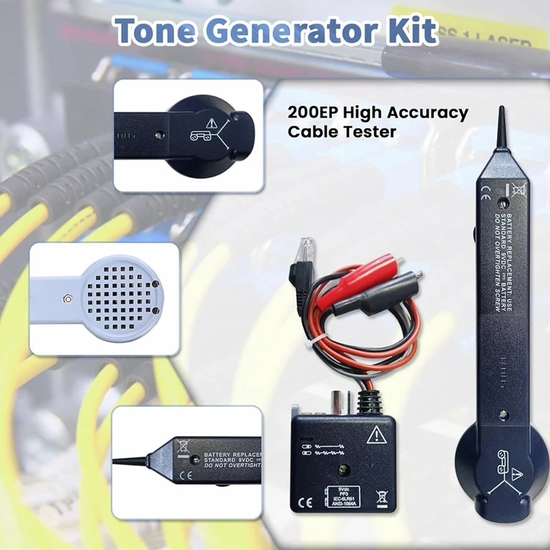 Tone Generator Kit, Wire Tracer Circuit Tester, 200EP High Accuracy Cable Tester, Tone And Probe Kit Line Finder Easy Install