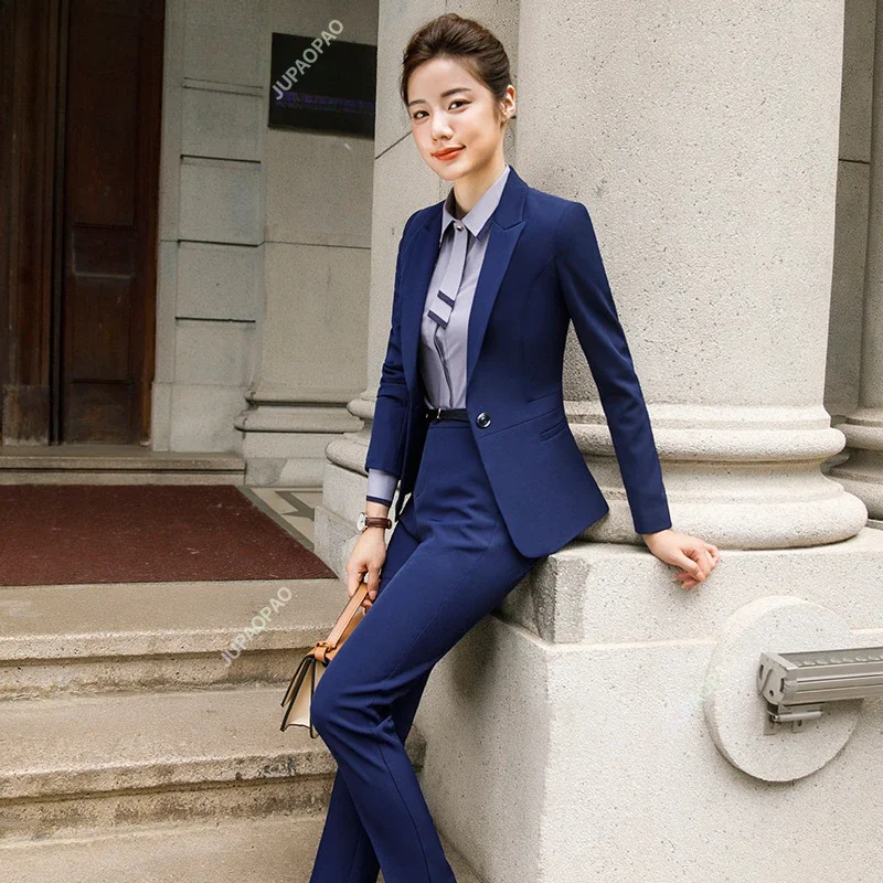 Commuting OL Style Spring Temperament Business Attire Women's Suit Slim Fit Jacket and Pants Office Women's Professional Uniform