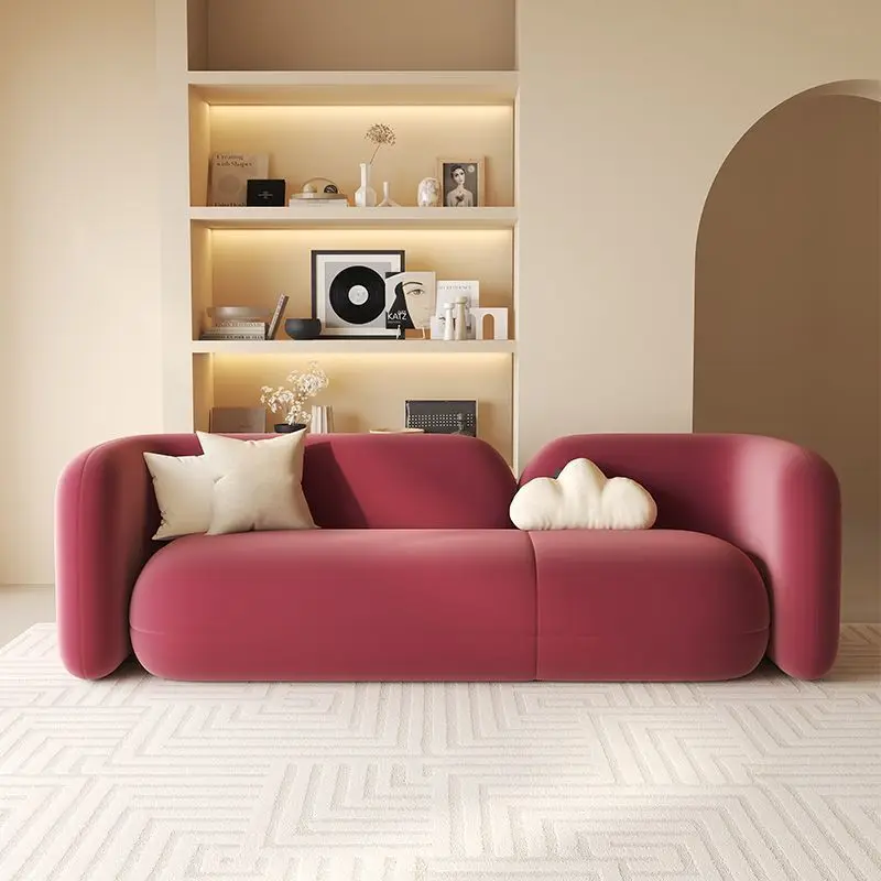 Sofa Burgundy B & B Clothing Store Beauty Salon Office Rest Area Reception and negotiation
