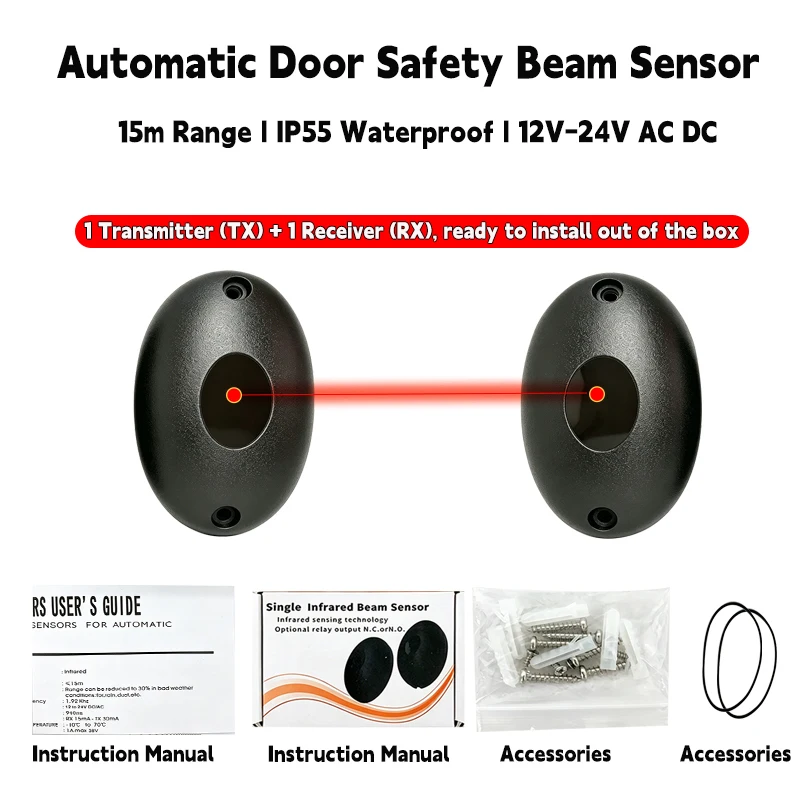 

IP55 Automated Gate Safe Infrared Detector Sensor/ Swing /Sliding/Garage Gate / Door Safety Infrared Photocells DOORHAN DITEC