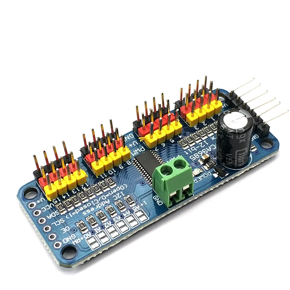 16-channel PWM Servo steering gear driver board robot controller IIC interface driver module PCA9685