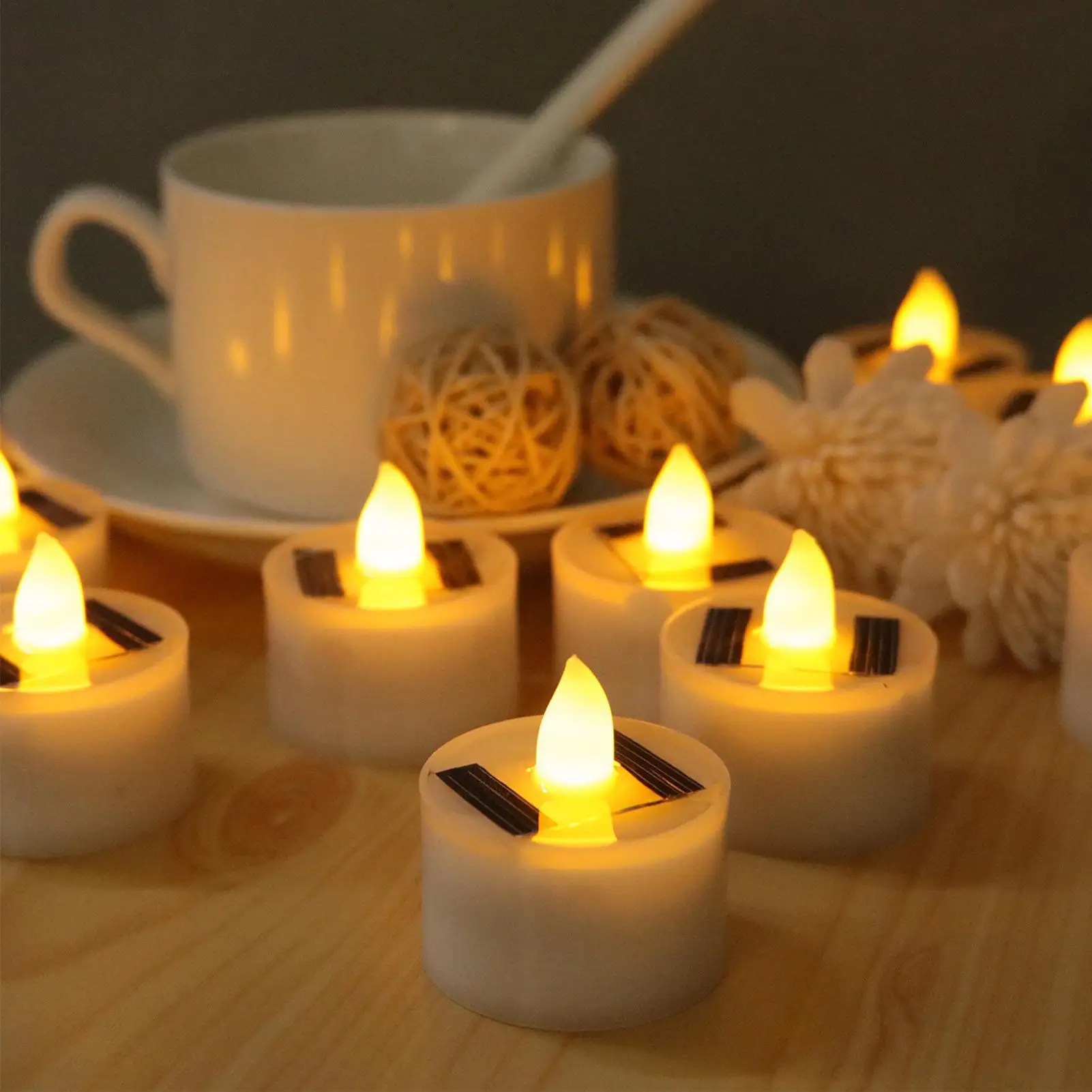 LED Solar Candle Light Outdoor Waterproof Flameless Solar Electronic Candles Night Lights For Birthday Wedding Party Decoration