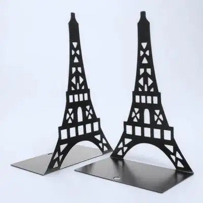 

2pcs Metal Bookends For Shelves Sturdy Desktop Holders Reusable Organizers Tower Shape File Bookends Shelf Book Supports