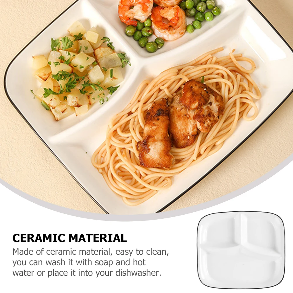 

Ceramic Divided Dinner Plate Food Serving Tray Portion Control Tableware Unique Coloring Craftsmanship Hotel Restaurant Coffee