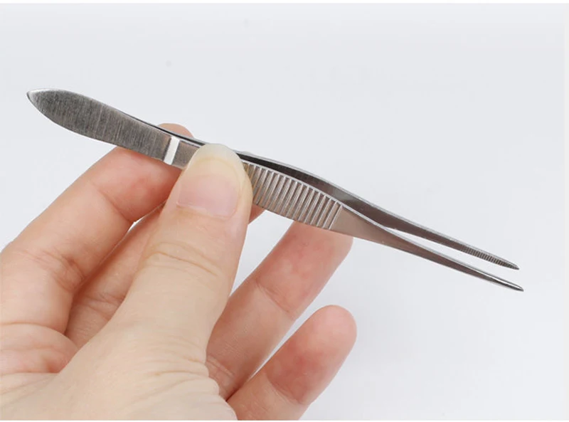 5PCS Gerade/Ellenbogen 10cm Edelstahl Pinzette Spitze Kann Verwendet Werden Für Labor Lehre Clips Praxis Kleine pinzette – Detail 7