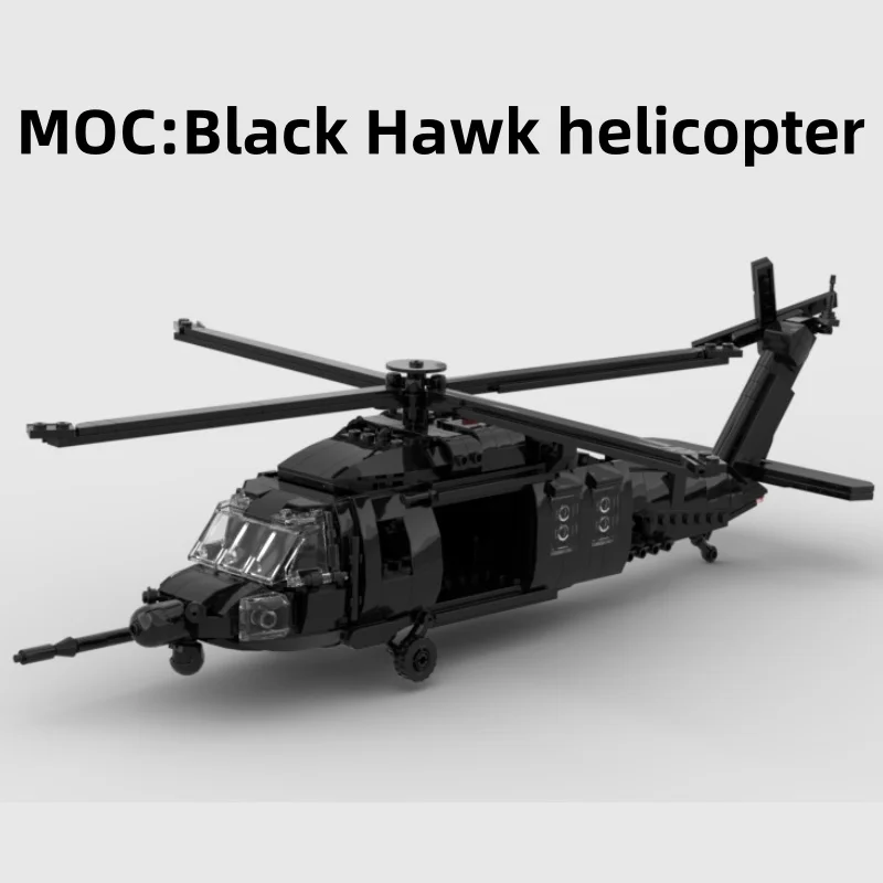 

MOC Building Blocks Black Hawk Helicopter Model Kit DIY Assembly Toy Desktop Decoration Gift for Boys