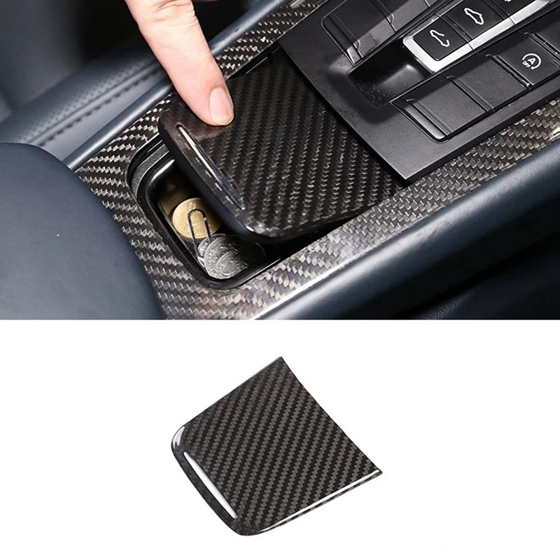 For Porsche 718 911 2012-2019 Dry Carbon Fiber Central Control Storage Box Cover Trim Sticker Decoration Car Parts Accessories