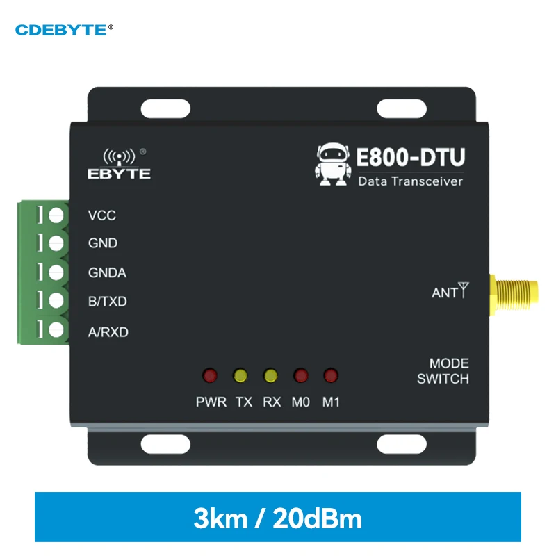 RS485 LoRa Modem Industrial Digital Radio 433MHz 20dBm Wireless Transmitter CDEBYTE 3km Long Distance E800-DTU(433L20-485)-V8