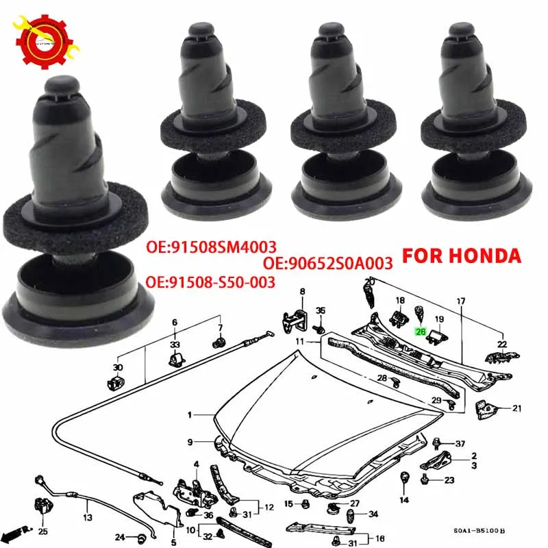 10PCS 91508-SR3-000 For Honda & Acura Odyssey CR-V Civic del sol Integra 1992-2004 Front Panel Guide Buckle Cover Sunroof Clips