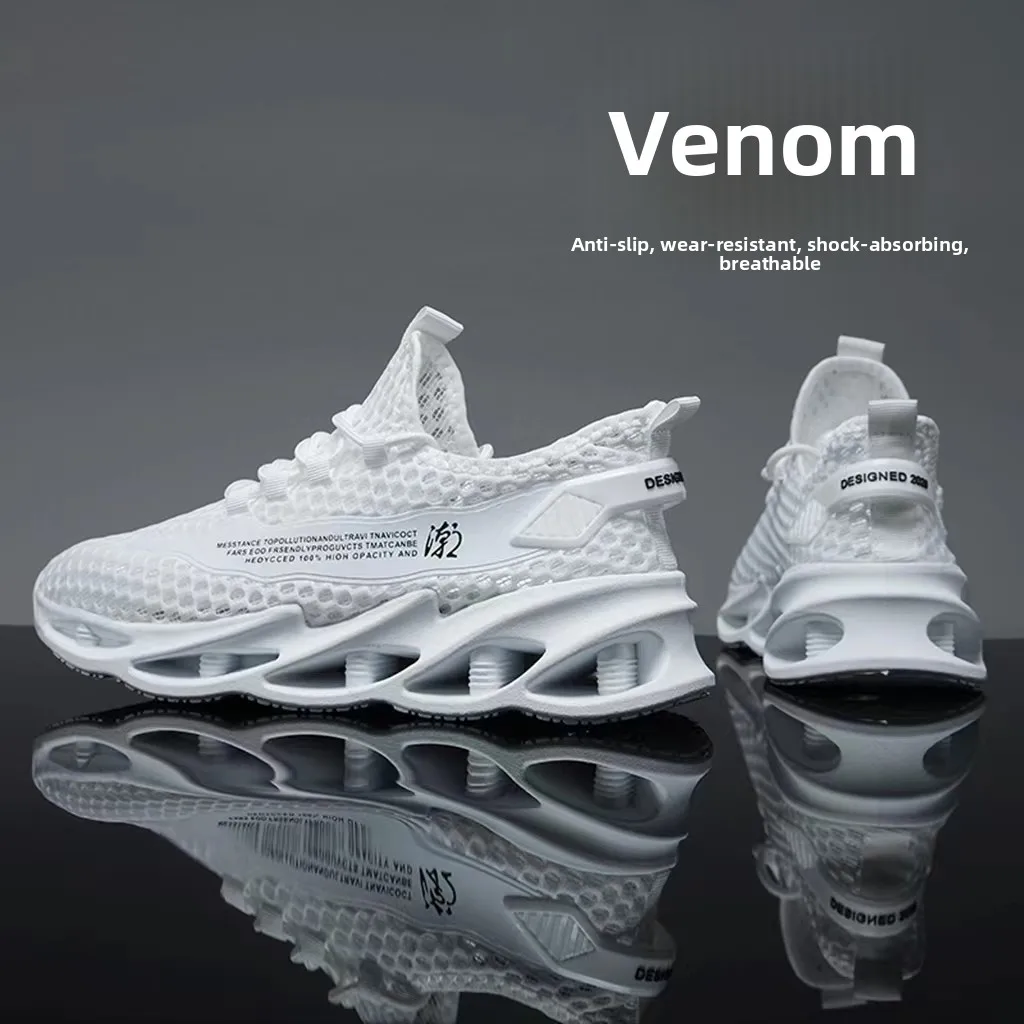 

Men's Mesh Sports Shoes Summer Breathable Hollow out Slip-On Travel Lightweight Casual Shoes Soft Bottom Anti-Slip Rubber Sole