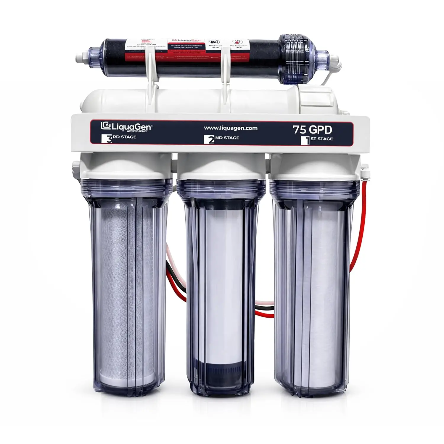5 Stage Reverse Osmosis & Deionization (RODI) | Aquarium Reef Water Filter System - 75 GPD | Water Purifier for Fish Tank