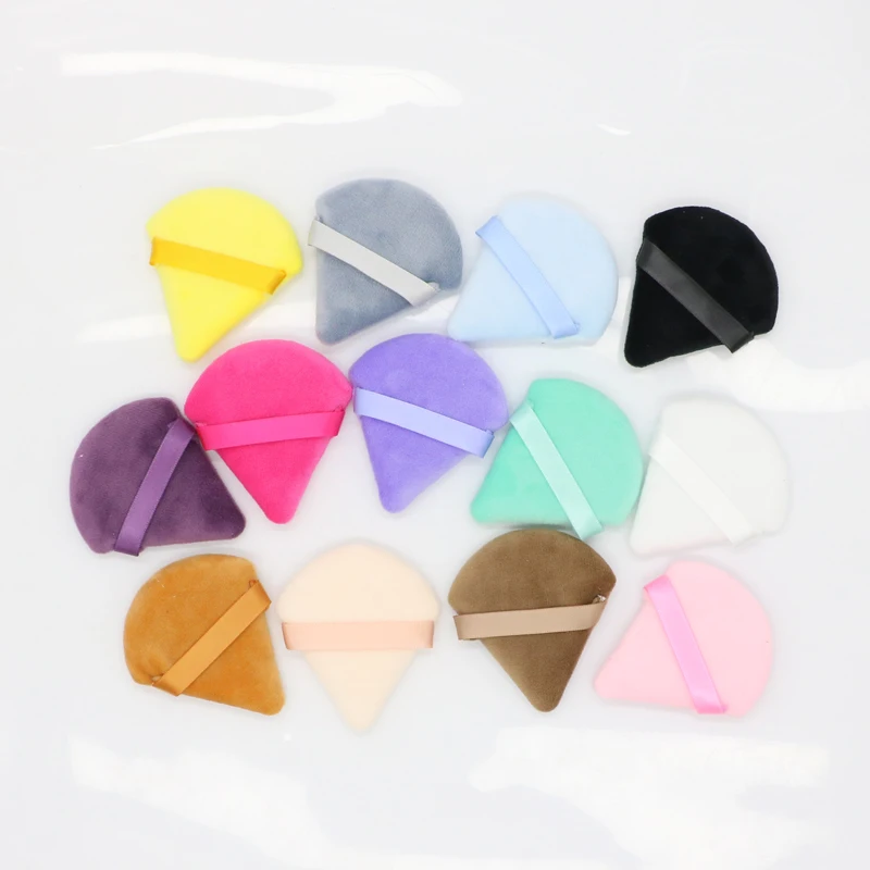 OGEYERO Triangle Powder Puff Mini Face Makeup Sponge Cosmetics Soft Cotton Face Powder Puff Washable Velvet Makeup Puff Tools