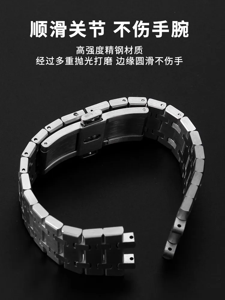 316LStainless Steel Bracelet For AP 15400 Audemars Piguet Royal Oak GA2100 2110 Strap Men Silver Watch Band 26mm wrist