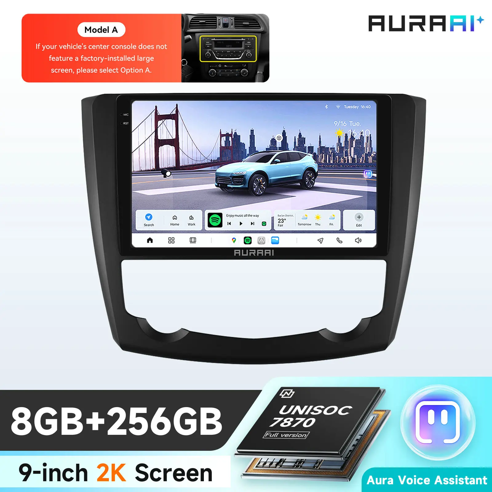 8Core 2.7GHz Carplay Android 13 Autoradio per Renault Kadjar 2015-2019 Multimedia 2K Schermo Intelligente ADAS + 360 Macchina Fotografica Doppio Microfono