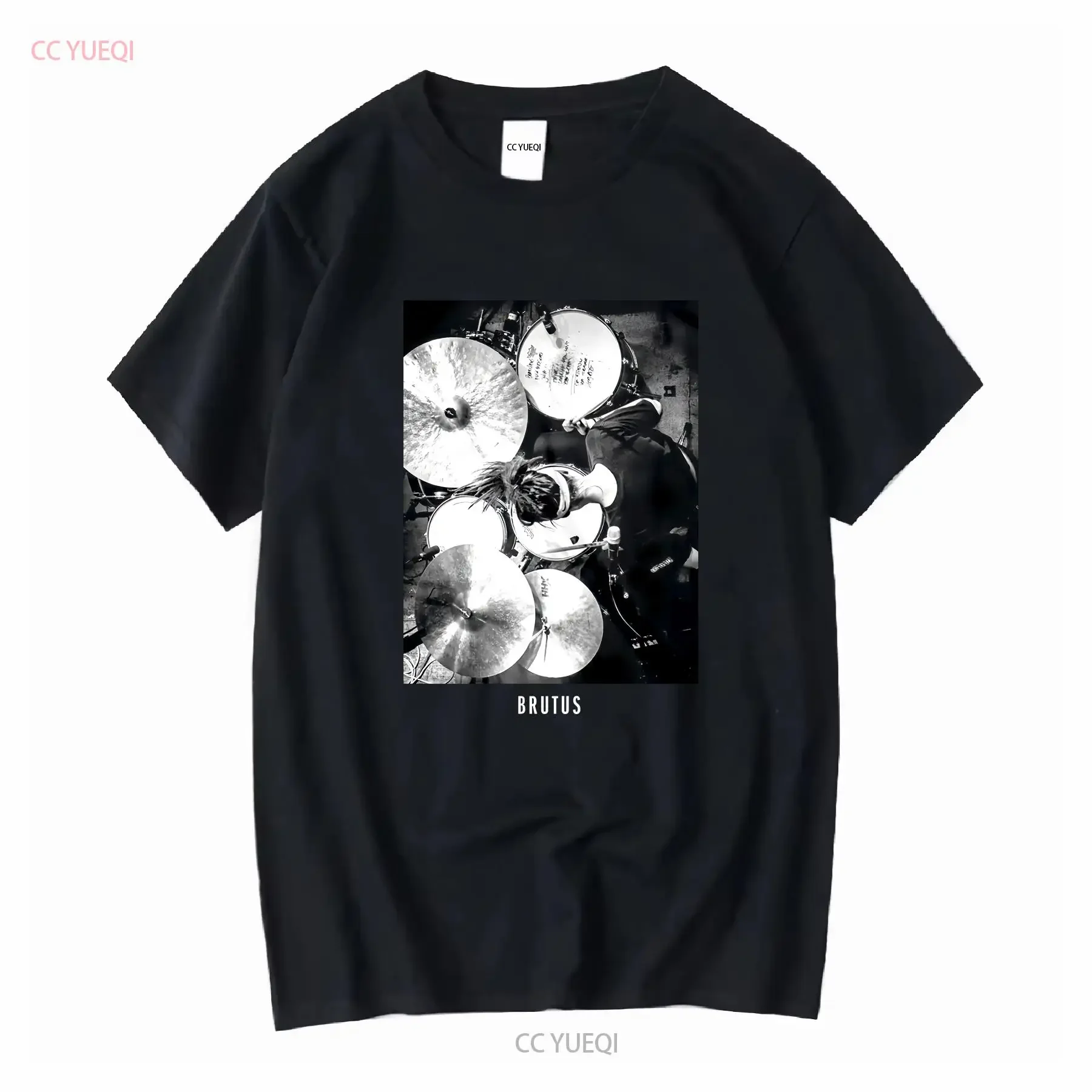 Brutus Drums From Above camiseta banda de Rock belga negro talla XS vintage lavado transpirable cómodo homme elegante suave
