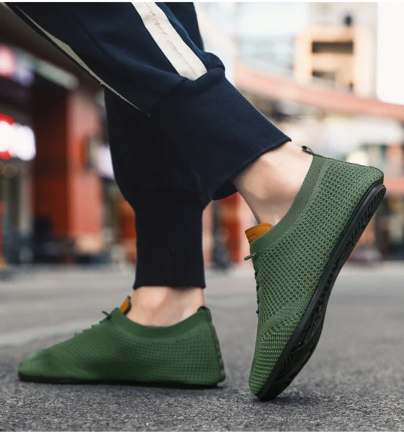 YRZL Herren-Sommer-Mesh-Slipper mit dünnem Boden, neuer Stil, atmungsaktiv, rutschfest, lässig, Wanderschuhe, leichte Fahrschuhe für Herren – Detail 16