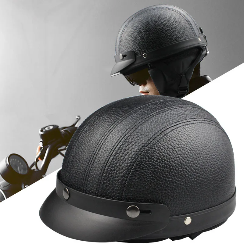 

Unisex Retro Motorcycle Helmet Ultralight Cycling Vintage Four Seasons Universal Scooter Helmet For Harley Vintage