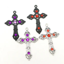 5psc 55*36mm Creative Large Baroque Christian Cross Pendant Handicraft Crafts DIY Necklace Jewelry Accessories