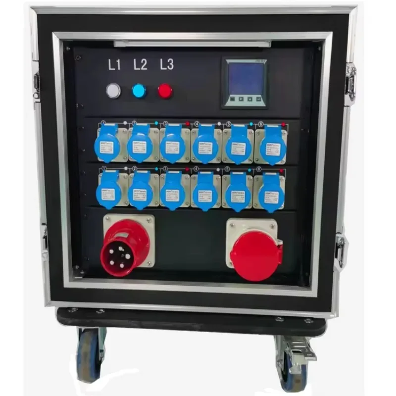 12 Channels Electrical Power Supply Distribution 3 Phase 63 Amp Power Distro Box