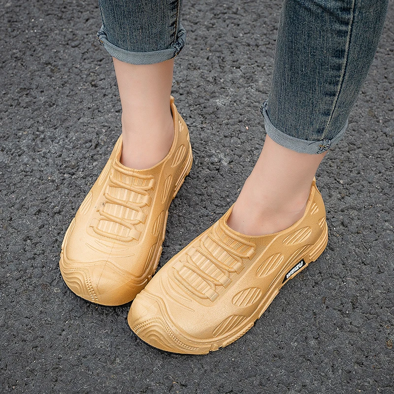 

2025/мужская нескользящая износостойкая резиновая обувь, уличная летняя обувь для рыбалки, мужские резиновые сапоги с низким берцем, новая модная обувь для воды