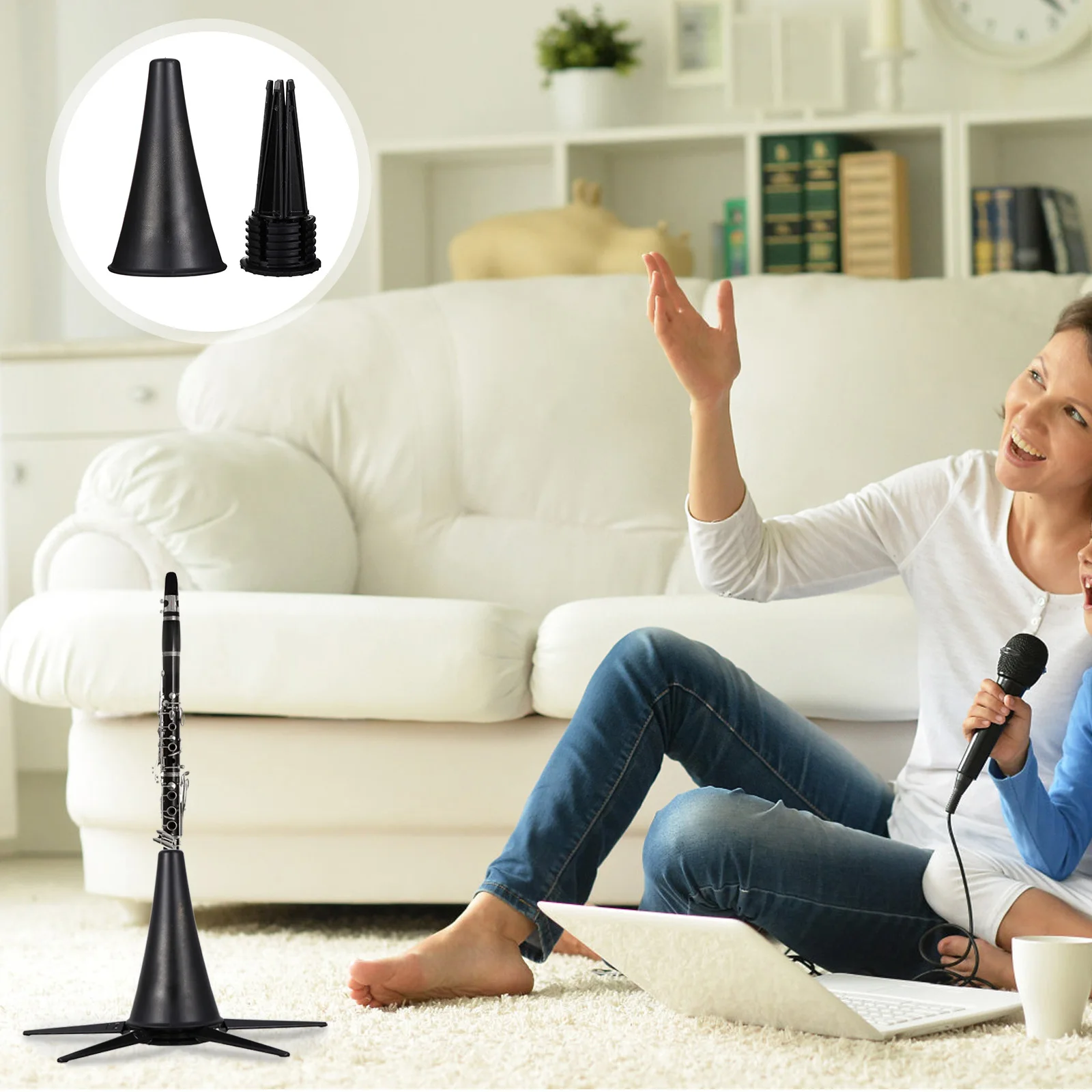 

Clarinet Stand Oboe Holder Bracket Foldable Support Portable Musical Instrument