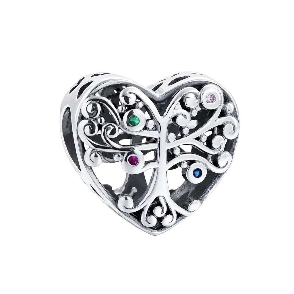 925 Sterling Silve Hot Sale Charms Zircon Beads Tree of Life Love Sisters Lock House Dangle For Bracelet Woman Jewelry Gifts