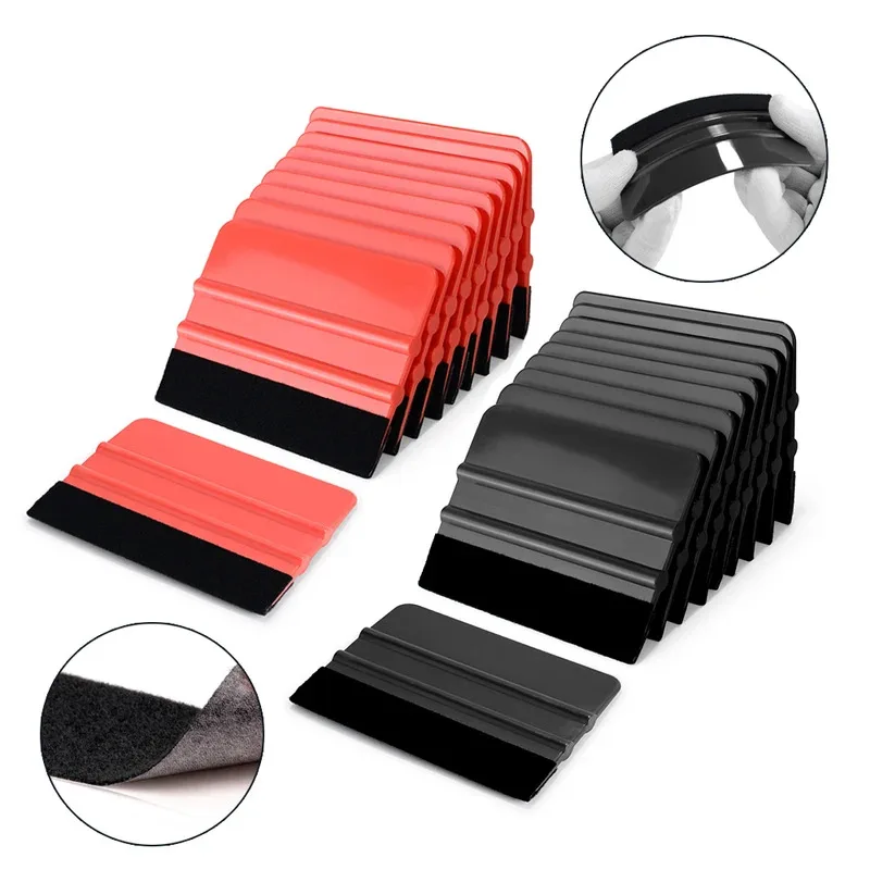 FOSHIO 10/20pcs Vinyl Car Wrap Felt Squeegee Non-Scratch Plastic Scrapper Window Tint Film Sticker Install Tool Water Remover