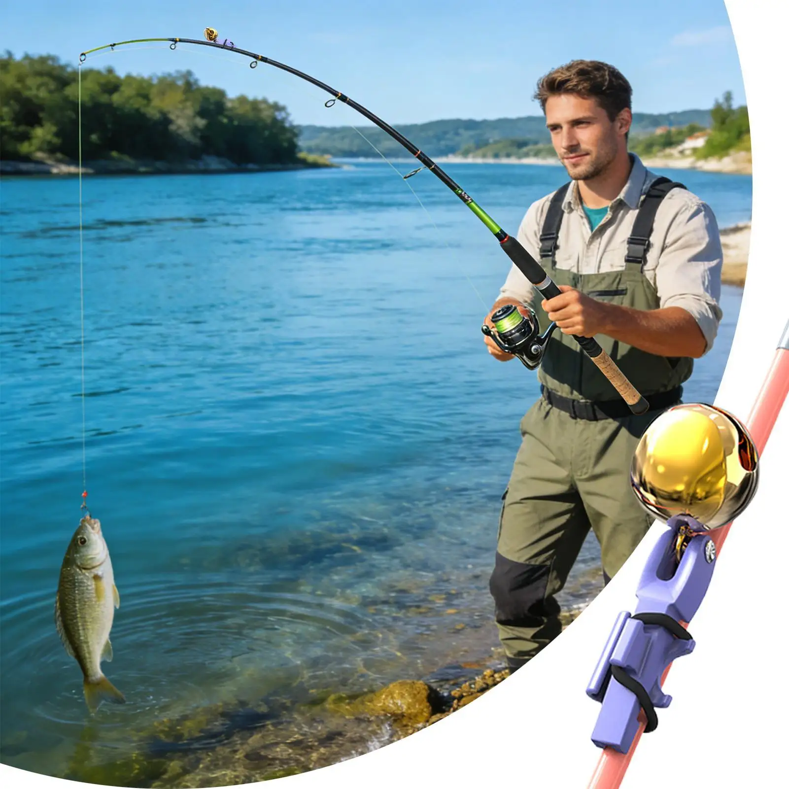 5Pcs Fishing Bite AlarmBell Rod Clip Fishing Goods Bell Outdoor Pole Fish Bites Indicators Alarm Indicator Float Tackle Fishing