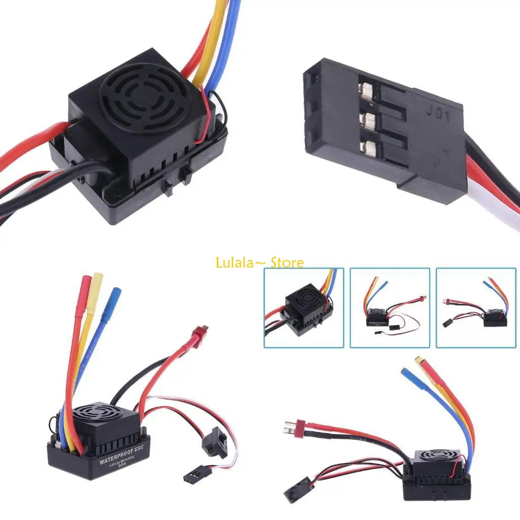 Y4qa 60a esc rc carro esc controlador velocidade elétrico sem escova 5.8v/3a bec substituição para submarino rc diy carro