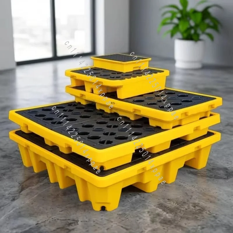 For Hazardous Waste Oil Drums Single Chemical Barrel Leak Proof Platform, Anti-spill Plastic Forklift Pallet