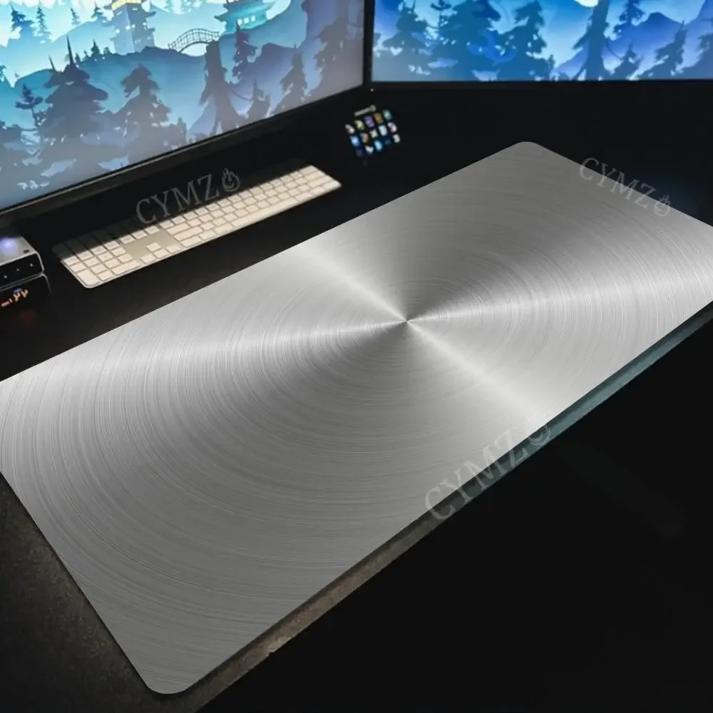 Roestvrij staal metaal glitter muismat bureaumat gamingmatten rubber antislip duurzaam waterdicht pc-accessoires toetsenbord muismatten